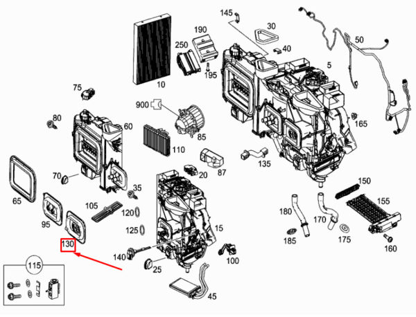 A0008311000 - NEW MERCEDES-BENZ VITO W447 EVAPORATOR SEALING FRAME A0008311000 ORIGINAL