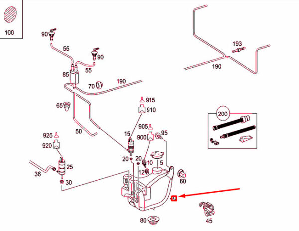 A0008695420 - NEW MERCEDES-BENZ VITO W639 WINDSCREEN WASHER RESERVOIR A0008695420