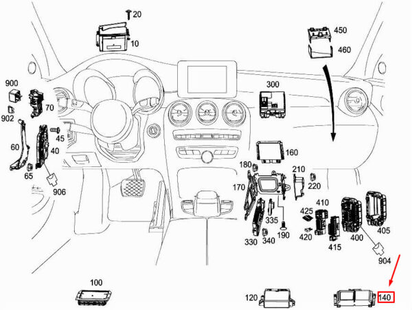A0009000106 - New MERCEDES-BENZ C W205 Radar Sensors Control Unit A0009000106