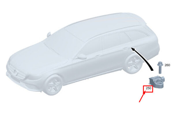 A0009051303 - New MERCEDES-BENZ C W206 C43 AMG Rear Left Height Sensor A0009051303