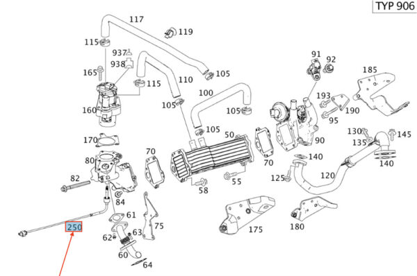A0009054305 - NEW MB SPRINTER 906 EXHAUST GAS TEMPERATURE SENSOR A0009054305