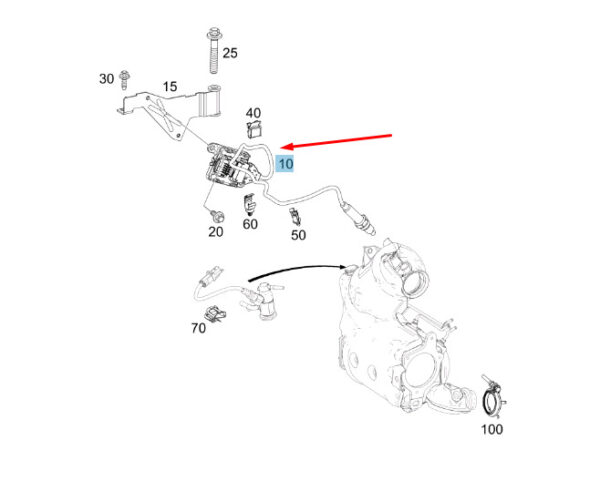 A0009058111 - NEW MB CLA C118 UPSTREAM CATALYTIC CONVERTER NOX SENSOR A0009058111 ORIGINAL