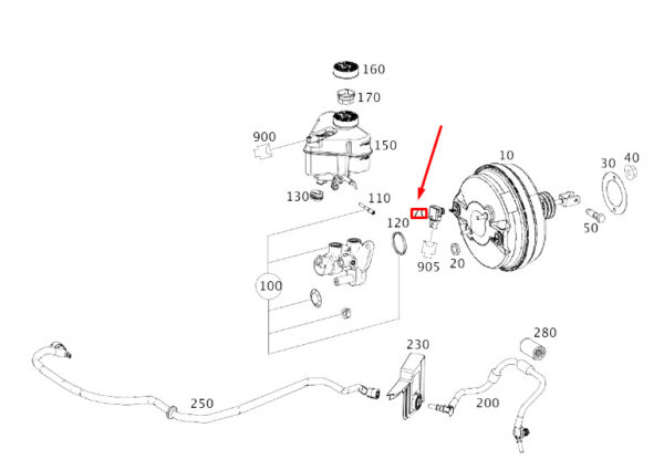 A0009058500 - NEW MB S W222 BRAKE VACUUM SERVO BOOSTER PRESSURE SENSOR A0009058500