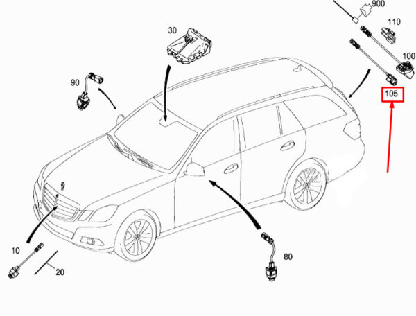 A0009058903 - Mercedes-Benz E W212 tailgate rear view camera A0009058903 NEW ORIGINAL