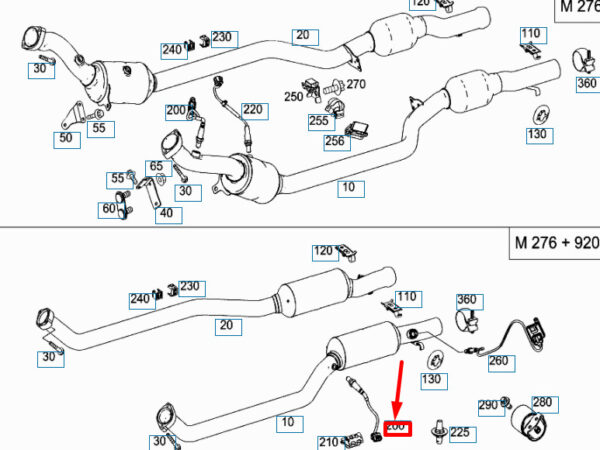 A0009059000 - NEW MERCEDES-BENZ S W221 EXHAUST GAS TEMPERATURE SENSOR A0009059000 ORIGINAL
