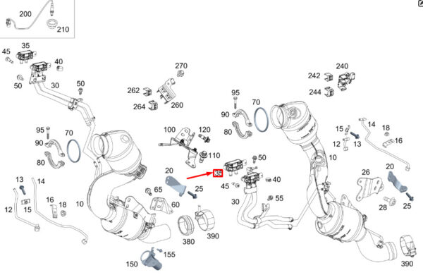 A0009059308 - NEW MB GLE W167 EXHAUST LEFT FRONT PRESSURE SENSOR A0009059308