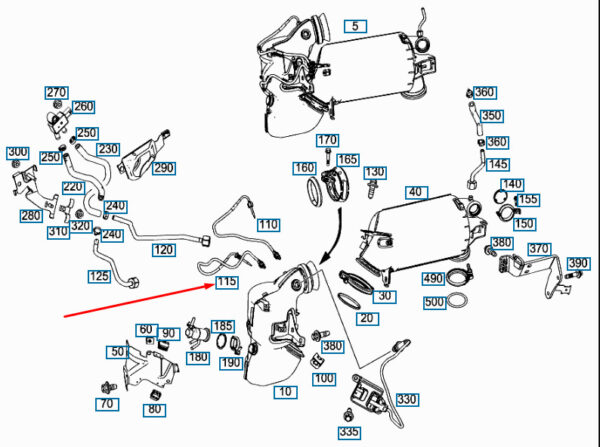 A0009059704 - NEW MERCEDES-BENZ E W213 EXHAUST SYSTEM TEMPERATURE SENSOR A0009059704 ORIGINAL