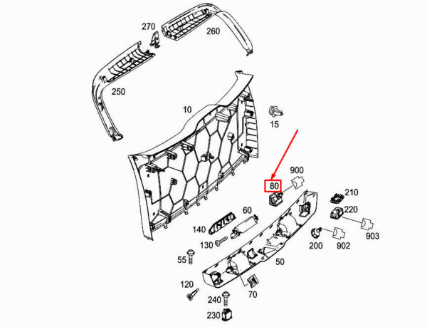 A0009060235 - NEW MERCEDES-BENZ GL X166 REAR INTERIOR TAILGATE LAMP RHD A0009060235 ORIGINAL