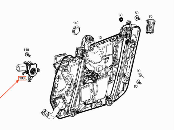 A0009061607 - NEW MB CLS C257 FRONT RIGHT DOOR WINDOW CONTROL MOTOR A0009061607 ORIGINAL