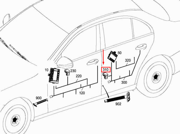 A0009064808 - NEW MERCEDES-BENZ E W213 FRONT DOOR INTERIOR LAMP A0009064808