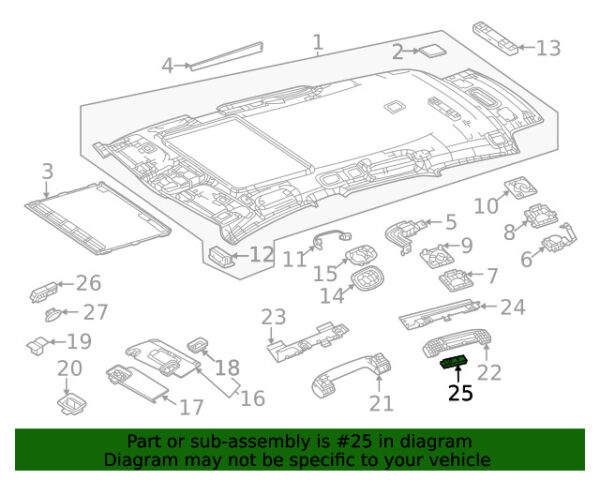 A0009067907 - NEW MERCEDES-BENZ GLE CLASS RIGHT UPPER COURTESY LIGHT A0009067907 GENUINE