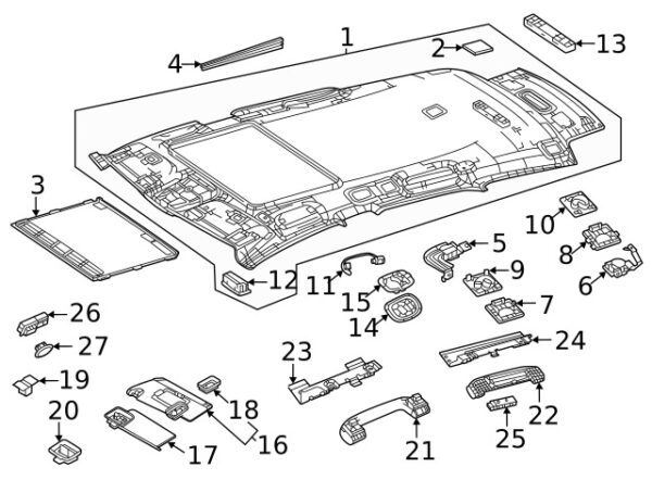 A0009067907 - NEW MERCEDES-BENZ GLE CLASS RIGHT UPPER COURTESY LIGHT A0009067907 GENUINE