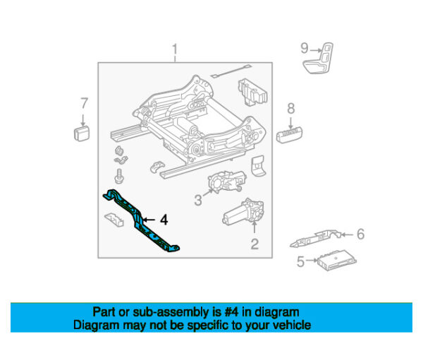 A0009101427 - Mercedes-Benz Front Right Seat Track A0009101427