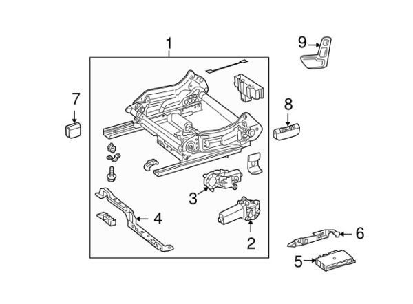 A0009101427 - Mercedes-Benz Front Right Seat Track A0009101427