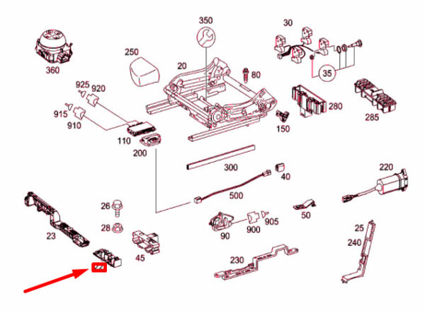 A0009110175 - NEW MERCEDES-BENZ ML W164 FRONT SEAT ADJUSTMENT LEFT STRIP A0009110175 ORIGINAL