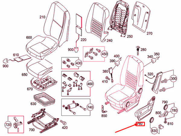 A0009142536 - NEW MB SPRINTER 906 FRONT RIGHT SEAT TUNNEL SIDE COVER RHD A0009142536 OEM