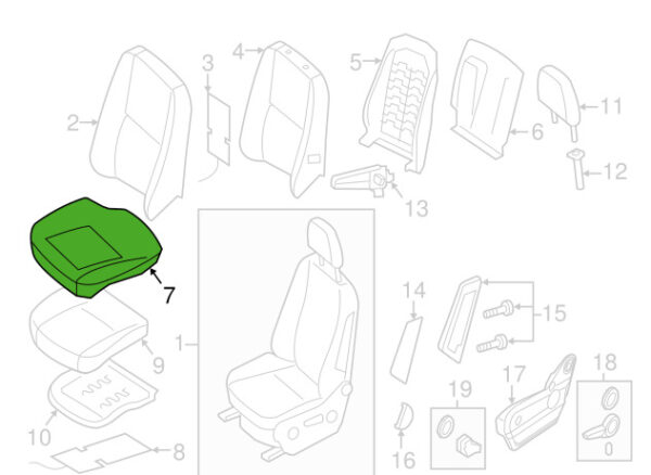 A00091488899G66 - NEW MB SPRINTER 906 FRONT LEFT SEAT CUSHION LHD A00091488899G66 OEM
