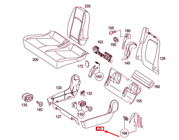 A00094221229051 - NEW MB VITO W447 DOUBLE SEAT LEFT OUTSIDE TRIM A00094221229051 ORIGINAL