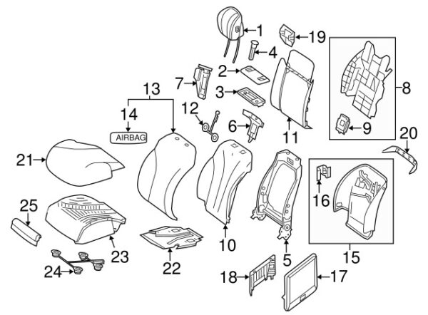 A00097005415E66 - NEW MERCEDES-BENZS CLASS FRONT LEFT HEADREST GUIDE A00097005415E66 ORIGINAL