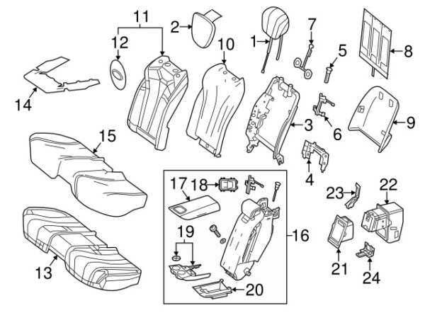 A00097005418R73 - NEW MERCEDES-BENZ CLASSES FRONT LEFT HEADREST GUIDE A00097005418R73 ORIGINAL