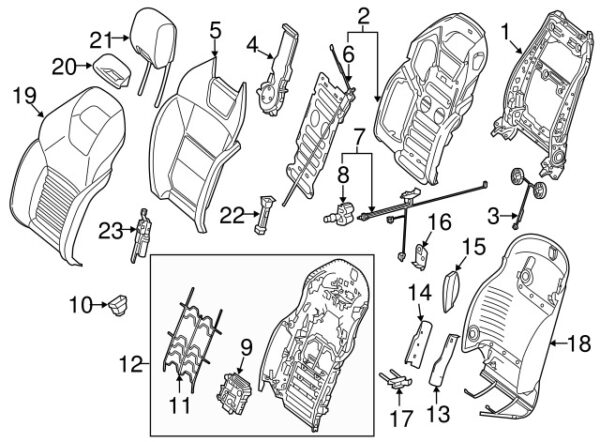 A0009700641 - NEW MERCEDES-BENZ SL CLASS FRONT LEFT HEADREST GUIDE A0009700641 GENUINE