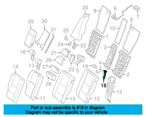 A00097012418T92 - Mercedes-Benz Center headrest guide A00097012418T92