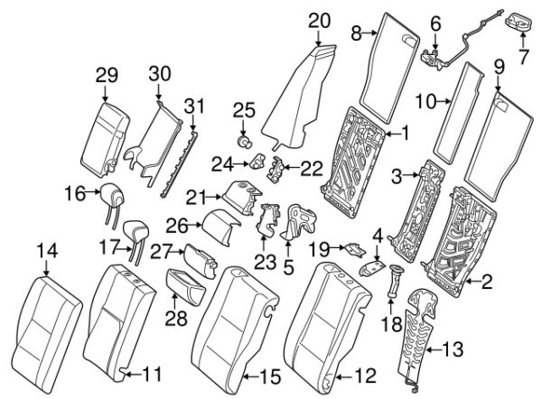 A00097012418T92 - Mercedes-Benz Center headrest guide A00097012418T92