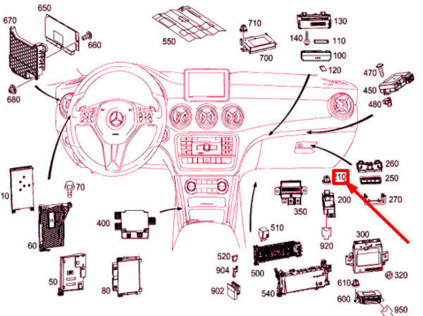 A0009840010 - NEW MERCEDES-BENZ CLA COUPE C117 CONTROL UNIT FIXTURE NUT A0009840010 GENUINE