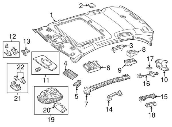 A0009881052 - Mercedes-Benz Roof Sky Clip A0009881052