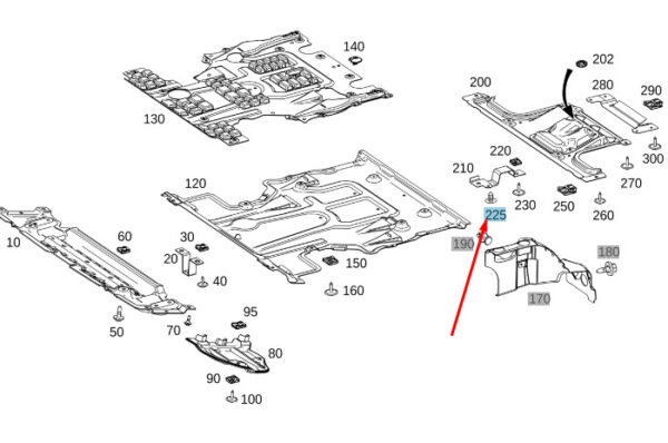 A0009881128 - NEW MERCEDES-BENZ GLE W167 REAR UNDERFLOOR PANEL GROMMET A0009881128 GENUINE