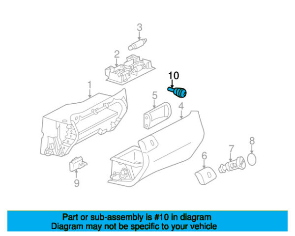 A0009887911 - Mercedes-Benz front glove compartment door bumper A0009887911