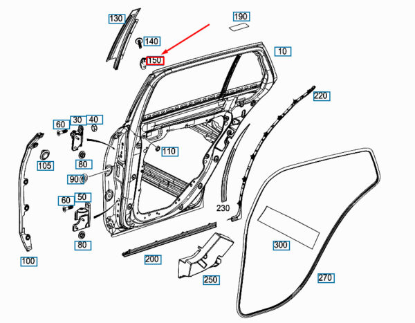 A0009891500 - NEW MERCEDES-BENZ GLA H247 REAR DOOR TRIM DUBEL A0009891500 ORIGINAL
