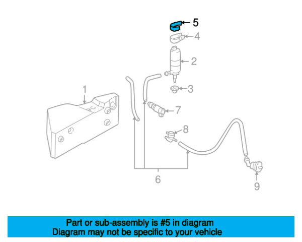 A0009894498 - Mercedes-Benz gasket for headlight washing pump A0009894498