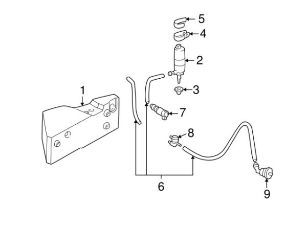 A0009894498 - Mercedes-Benz gasket for headlight washing pump A0009894498