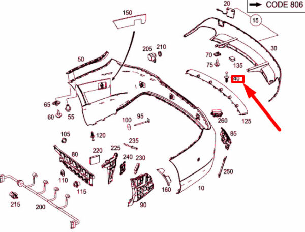 A0009903492 - NEW MERCEDES-BENZ CLA COUPE C117 PIKE BAR SPREAD RIVET A0009903492 ORIGINAL