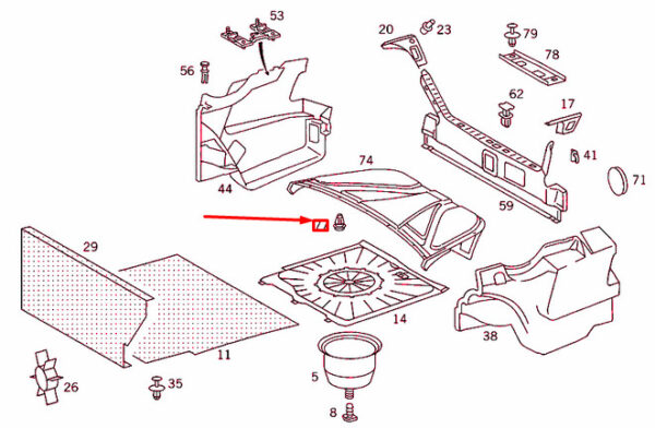 A0009905792 - NEW MERCEDES-BENZ E W124 REAR LID EXPANSION RIVET A0009905792 ORIGINAL