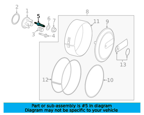 A0009905815 - Mercedes-Benz replacement tire bolt A0009905815