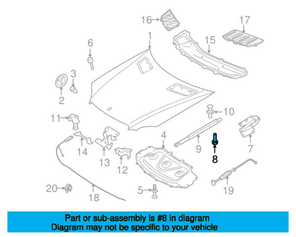 A0009906400 - Mercedes-Benz hood hinge bolt A0009906400