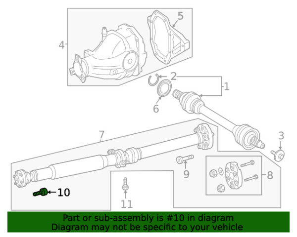 A0009907325 - NEW MERCEDES-BENZ GLS GLE CLASS DRIVE SHAFT FLEX JOINT BOLT A0009907325