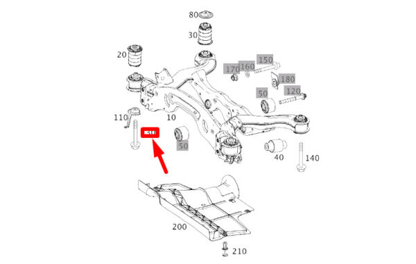 A0009908006 - NEW MB CLA C117 REAR SUBFRAME TO FRAME FLOOR FRONT SCREW A0009908006 ORIGINAL