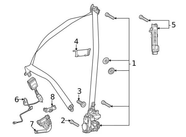 A0009908115 - NEW MERCEDES-BENZ GLE EQS CLASS REAR SEAT BELT BOLTS A0009908115
