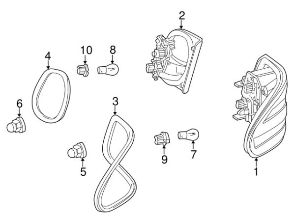 A0009909150 - Mercedes-Benz External Rear Light Nut A0009909150