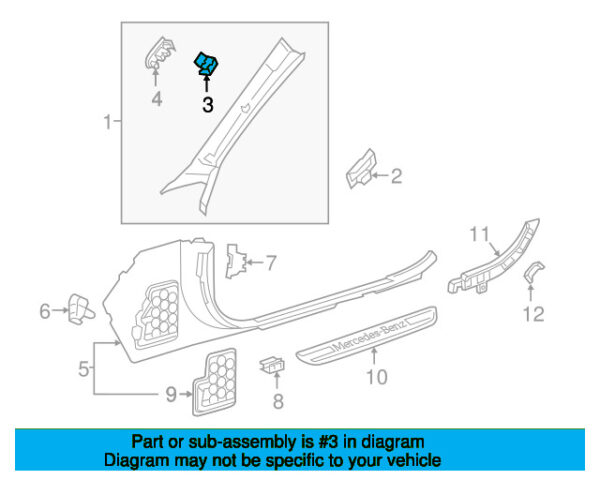 A0009911100 - Mercedes-Benz Body A-Pillar Trim Panel Clip A0009911100