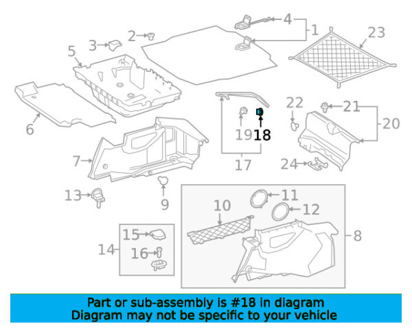 A0009915400 - Mercedes-Benz Trunk Trim Panel Clip A0009915400