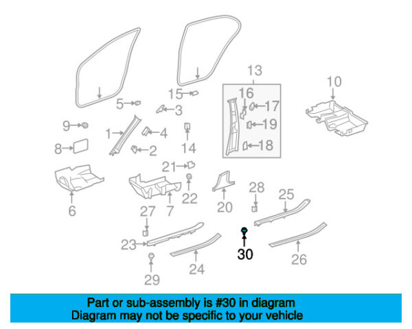 A0009916271 - Mercedes-Benz Rear Rocker Panel Molding Clip A0009916271
