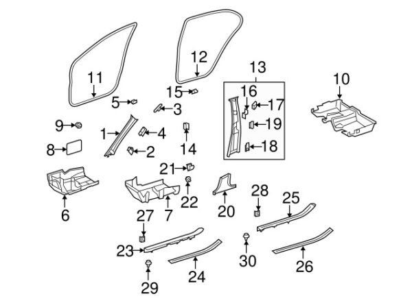 A0009916271 - Mercedes-Benz Rear Rocker Panel Molding Clip A0009916271