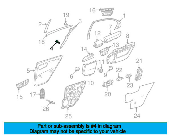 A0009916440 - Mercedes-Benz Rear Door Lock Rod Cover Clip A0009916440