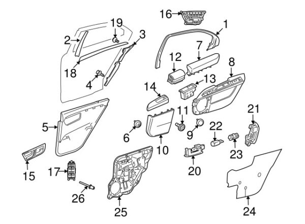 A0009916440 - Mercedes-Benz Rear Door Lock Rod Cover Clip A0009916440