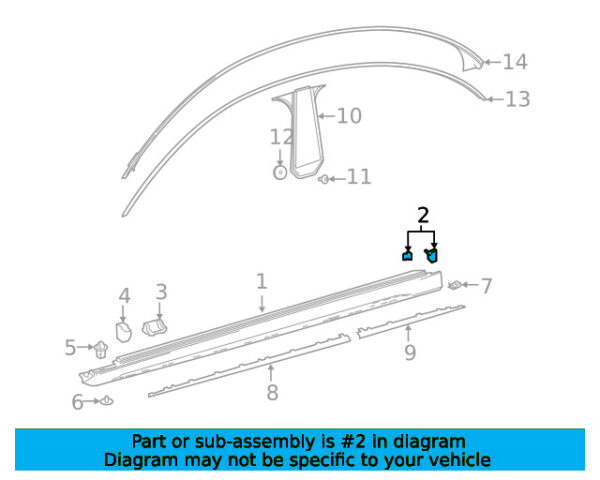 A000991700064 - Mercedes-Benz Rear Rocker Panel Molding Clip A000991700064