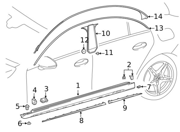 A000991700064 - Mercedes-Benz Rear Rocker Panel Molding Clip A000991700064